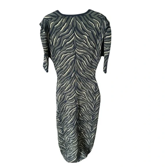 Sass & Bide Midi Dress Movement of Sound: animal print, button slot NWOT XS - Picture 9 of 10
